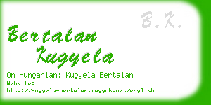 bertalan kugyela business card